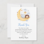 サファリベイビーシャワーサンキューカードボームーンドリーミー サンキューカード (正面)
