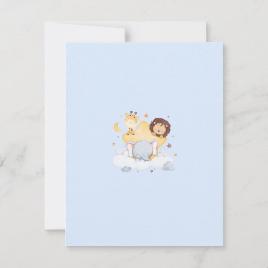 サファリベイビーシャワーサンキューカードボームーンドリーミー サンキューカード (裏面)