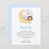 サファリベイビーシャワーサンキューカードボームーンドリーミー サンキューカード (正面/裏面)