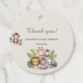 サファリベイビーシャワーサンキューユユーメッセージカード フェイバータグ (正面)