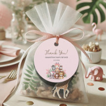 サファリベイビーシャワーサンキューユユーラベル