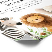 サファリベイビーシャワーシンボルや象徴 – ママのお腹 ポスター (角)