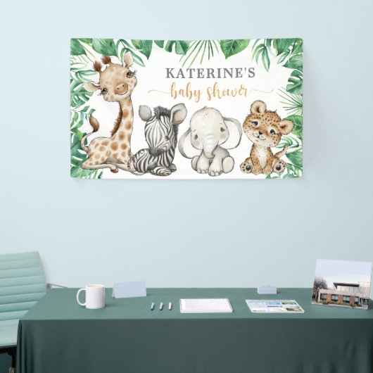 サファリベイビーシャワーバナー 横断幕 (トレードショー)