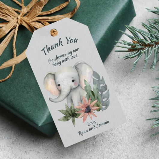 サファリベイビーシャワーパーティーお願いギフトラベル ギフトタグ