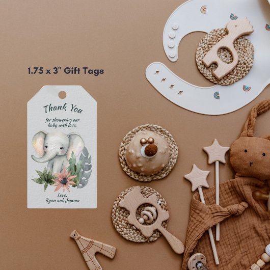 サファリベイビーシャワーパーティーお願いギフトラベル ギフトタグ