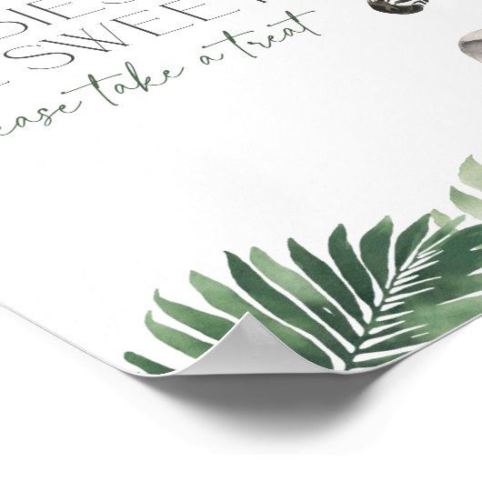 サファリベイビーシャワーベビーはスイートトリートサイン ポスター (角)