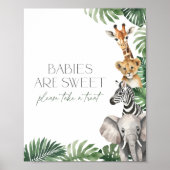 サファリベイビーシャワーベビーはスイートトリートサイン ポスター (正面)
