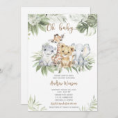 サファリベイビーシャワーボーイ招待状バンドル 招待状 (正面/裏面)