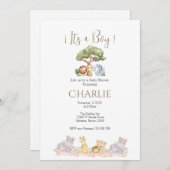 サファリベイビーシャワーボーイ招待 招待状 (正面/裏面)