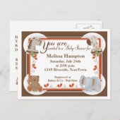 サファリベイビーシャワーポストカード招待状 インビテーションポストカード (正面/裏面)