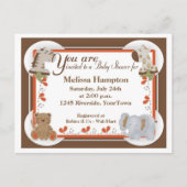 サファリベイビーシャワーポストカード招待状 インビテーションポストカード (正面)