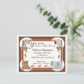 サファリベイビーシャワーポストカード招待状 インビテーションポストカード (スタンド正面)