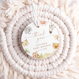 サファリベイビーシャワーメッセージカード フェイバータグ