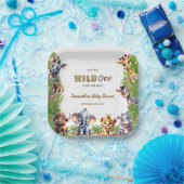 サファリベイビーシャワーワイルドワンジャングル ペーパープレート (パーティー)