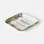 サファリベイビーシャワーワイルドワンジャングル ペーパープレート (傾斜あり)