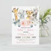 サファリベイビーシャワー招待状ガールヤングワイルド 招待状 (スタンド正面)