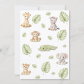 サファリベイビーシャワー招待状 ガール ジャングル 招待状 (裏面)