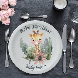 サファリベイビーシャワー紙プレート ペーパープレート