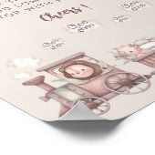 サファリベビーアニマルズトレインベビーシャワーママモサバー ポスター (角)