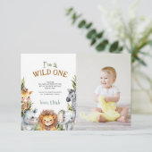 サファリベビーアニマルズファースト誕生日サンキューカード サンキューカード (スタンド正面)