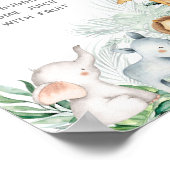 サファリベビーアニマルズベビーシャワーママモサバー ポスター (角)