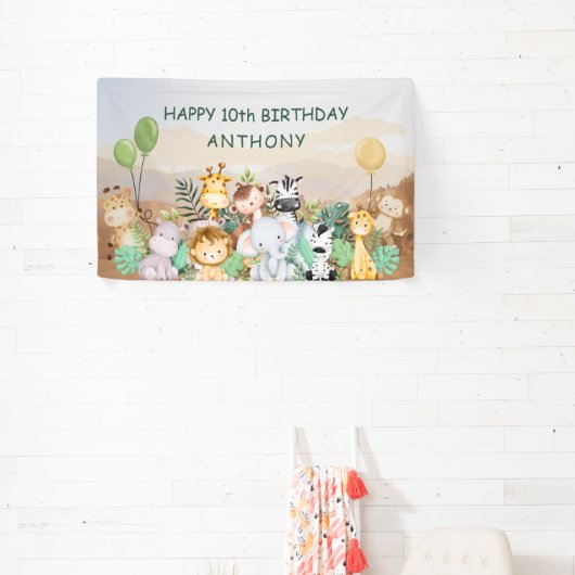 サファリベビーアニマルズ誕生日 横断幕 (インサイチュ)