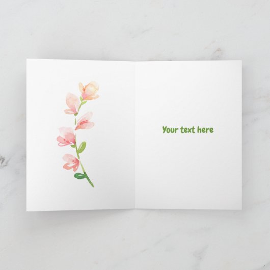 サファリベビーエレファントハッピーファースト誕生日カード カード (内部)