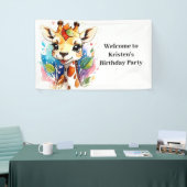 サファリベビーキリンカスタム誕生日 横断幕 (トレードショー)