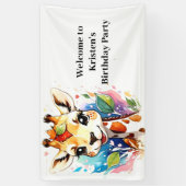 サファリベビーキリンカスタム誕生日 横断幕 (縦)