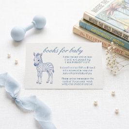 サファリベビーシャワーのブックリスト Baby Blue Toile アドバイスカード