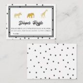 サファリベビーシャワーゲームおむつラッフルチケット ノートカード (正面/裏面)