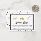 サファリベビーシャワーゲームおむつラッフルチケット ノートカード (正面/裏面インサイチュ)