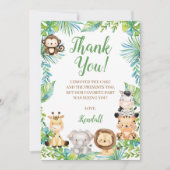 サファリベビーシャワーサンキューカード 招待状 (正面)