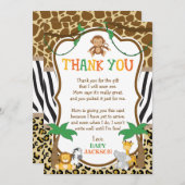 サファリベビーシャワーサンキューカード 招待状 (正面/裏面)