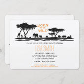 サファリベビーシャワー 招待状 (正面/裏面)