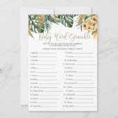 サファリベビーワードスクランブルベビーシャワーゲーム 招待状 (正面)