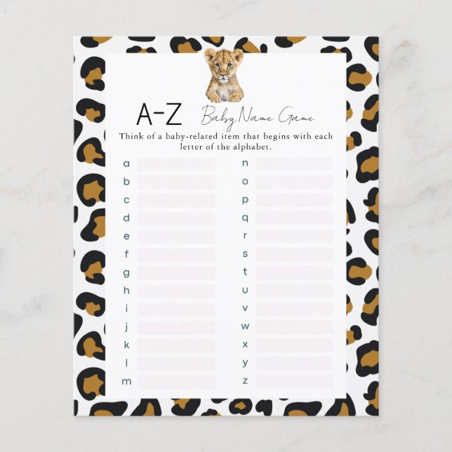 サファリベビー名シャワーゲーム (正面)