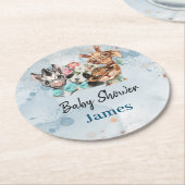 サファリベビー名ジャングルと動物 ラウンドペーパーコースター (アングル)