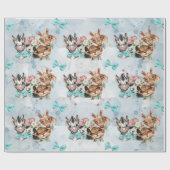 サファリベビー名ジャングルと動物 ラッピングペーパー (フラット)