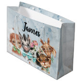 サファリベビー名ジャングル動物抱き枕 ラージペーパーバッグ (正面アングル)