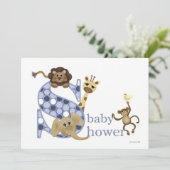 サファリベビー招待状インブルー 招待状 (スタンド正面)