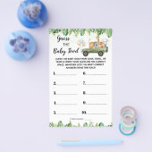 サファリベビー食べ物ベビーシャワーゲームカード チラシ (シングル)