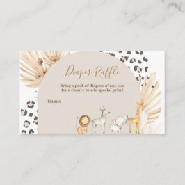 サファリボホアニマルウォーター色おむつラッフル エンクロージャーカード