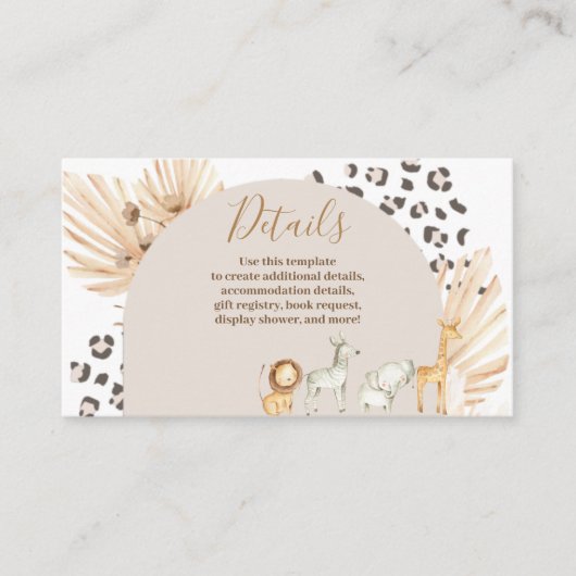 サファリボホアニマルズウォーター詳細 エンクロージャーカード (正面)