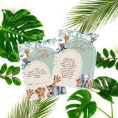 サファリボホグリーンベビーシャワーブックベビー エンクロージャーカード