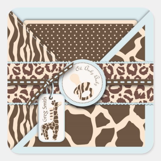 サファリボーイステッカーB3 スクエアシール (正面)