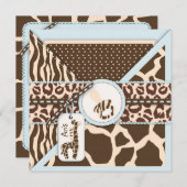 サファリボーイ招待状スクエア_《キリスト教》洗礼式や命名式 招待状 (正面/裏面)