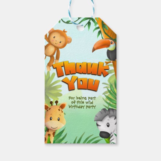 サファリボーイ誕生日ギフトラベル-メッセージカード ギフトタグ (正面)