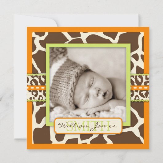 サファリボーイ オレンジ アナウンス スクエア 案内状 (正面)