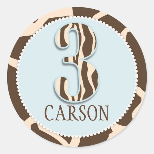 サファリボーイBLUステッカーGIR 3C ラウンドシール (正面)